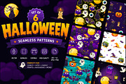 Set of 6 seamless Halloween patterns, a Pattern Graphic by BabySofja (Thumbnail 1 of 4)