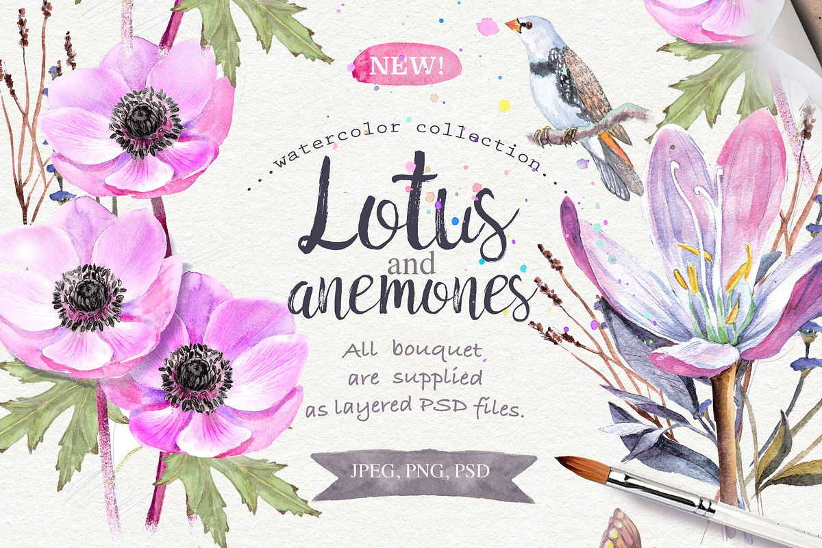 Watercolor bouquets 2 in 1., an Illustration by Alisa Mikibith Art (Photo 3 of 6)