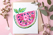 Watercolor Pink Girly Summer Clipart, a Seasonal Illustration by Canvas Craft (Thumbnail 7 of 7)