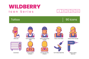 90 Tattoo Icons Wildberry