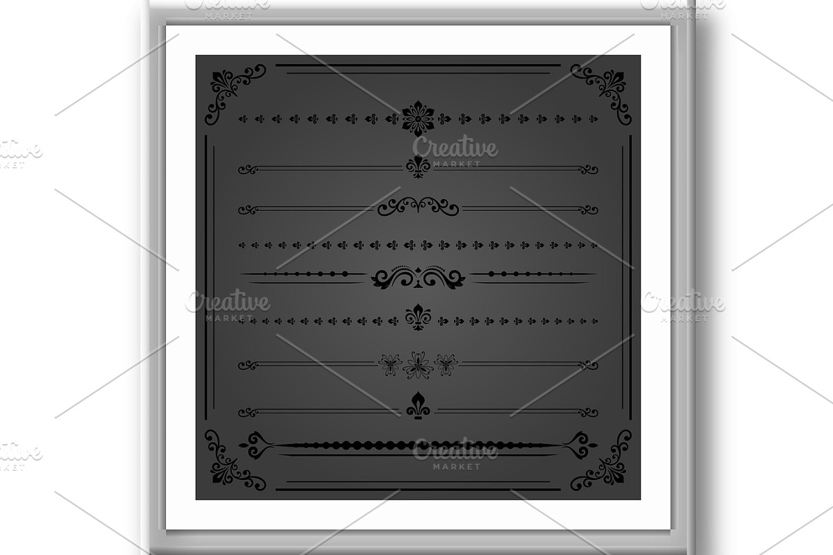 Vintage Big Set of Horizonyal Vector, a Decorative Illustration by FineArtStudio (Photo 3 of 3)