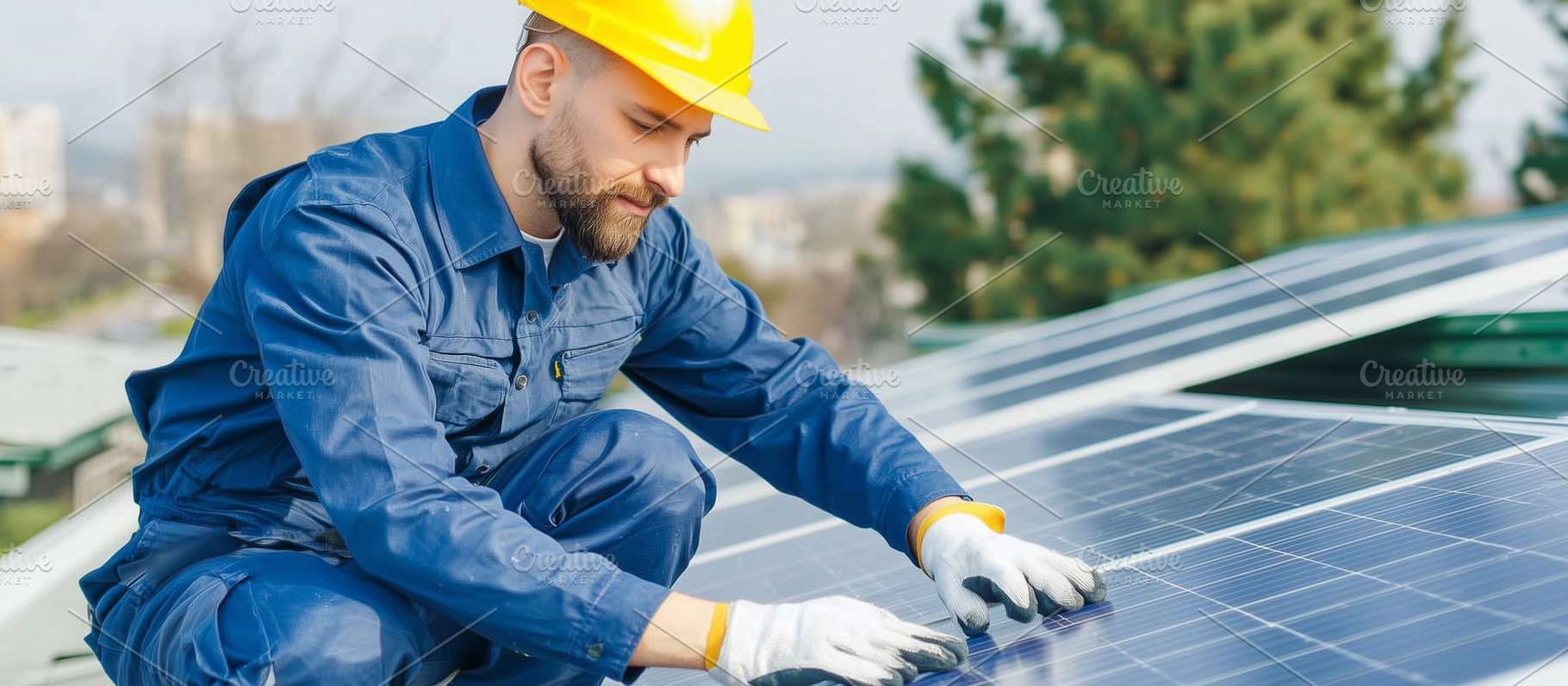Male worker in a blue uniform, an Industrial Photo by MistyDay