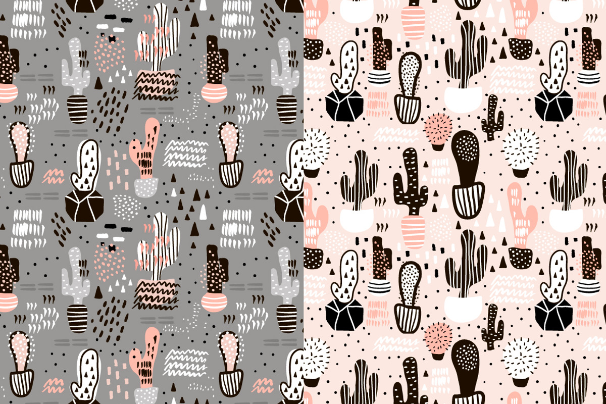 CREATIVE CACTUS BACKGROUNDS, a Pattern Graphic by solmariart (Photo 3 of 4)