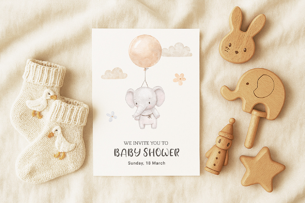 Cute watercolor animals with balloon, an Animal Illustration by ElenaPlatovaArt (Photo 4 of 11)
