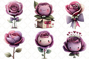 Quirky Valentine Rose Flower Clipart, an Illustration by Black Bird Studio (Thumbnail 3 of 6)