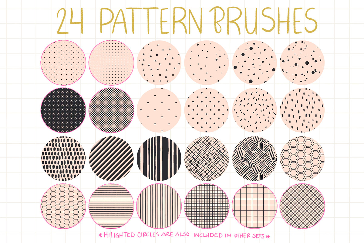 Simple Pattern Procreate Brush Set, a Brush Add-On by Sometimes Crafter Studio (Photo 2 of 5)