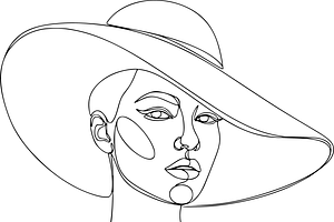 Woman Side Profile with Flowing Hair, an Illustration by Robinson Thomas Store
