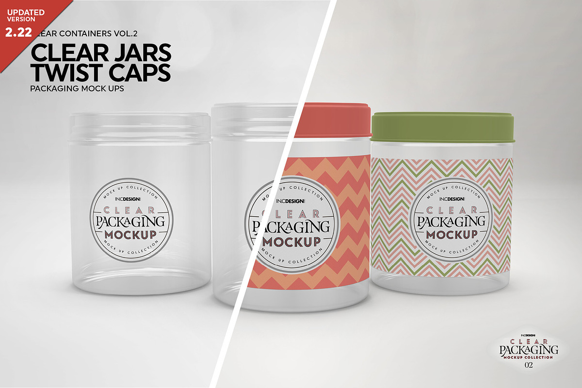 Clear Food Jars Packaging Mockup, a Cups & Container Mockup by INCDesign (Photo 1 of 7)