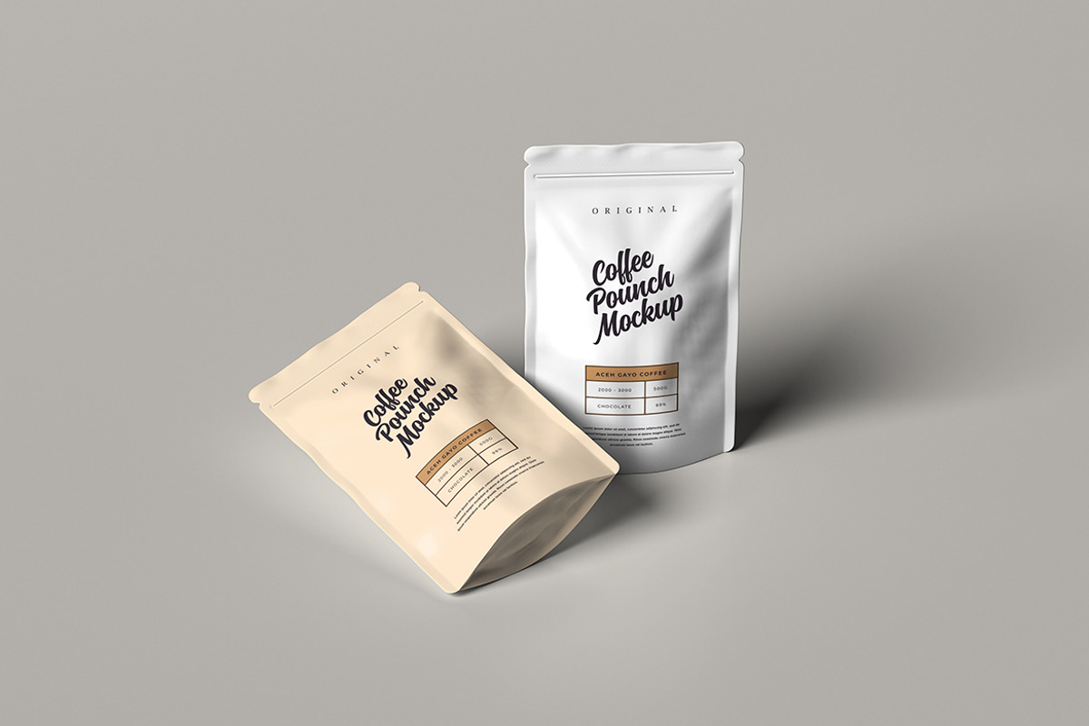 Coffee Pouch Packaging Mockup, a Packaging Mockup by simuradi (Photo 3 of 6)