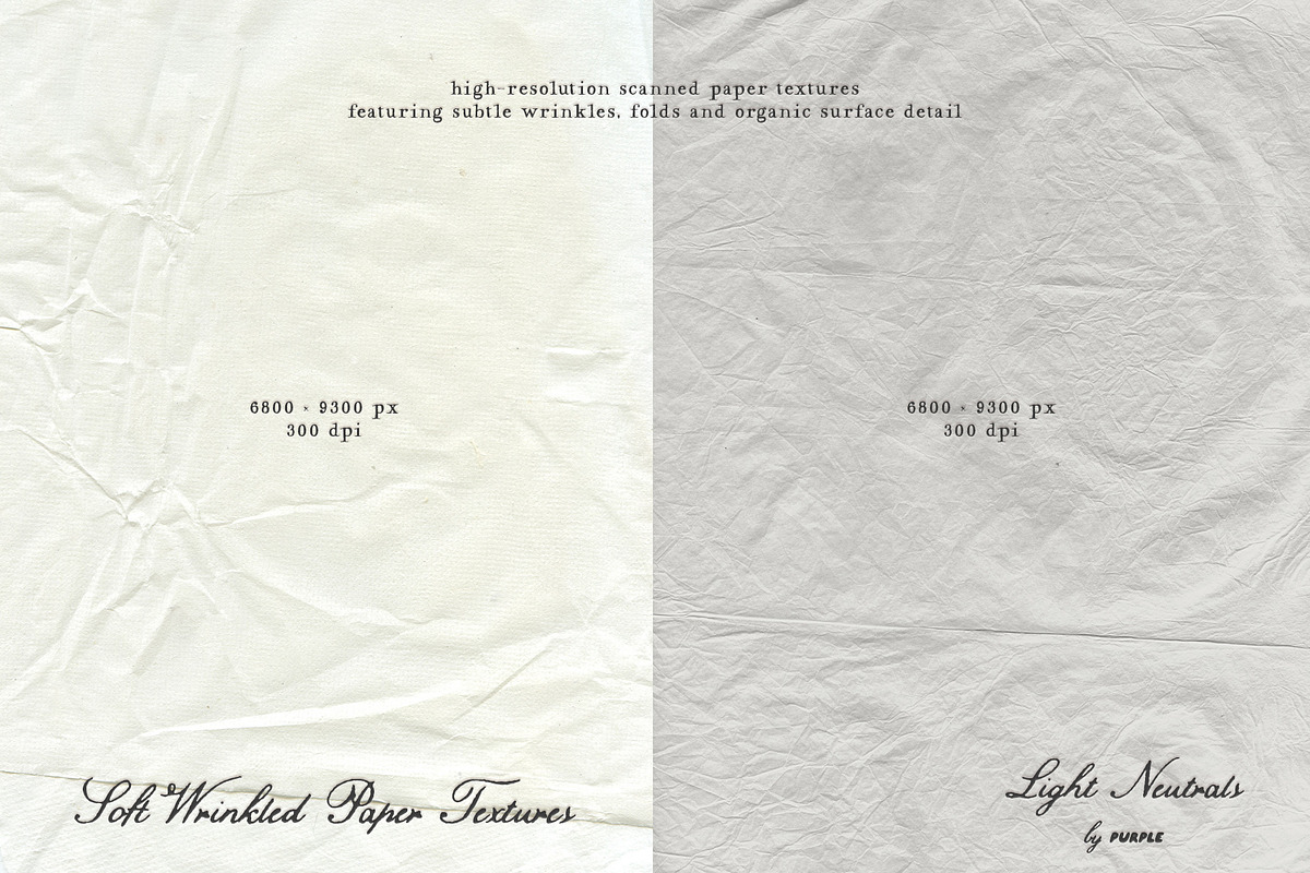 Soft Wrinkled Paper Textures: Light, a Texture Graphic by Purple (Photo 13 of 14)