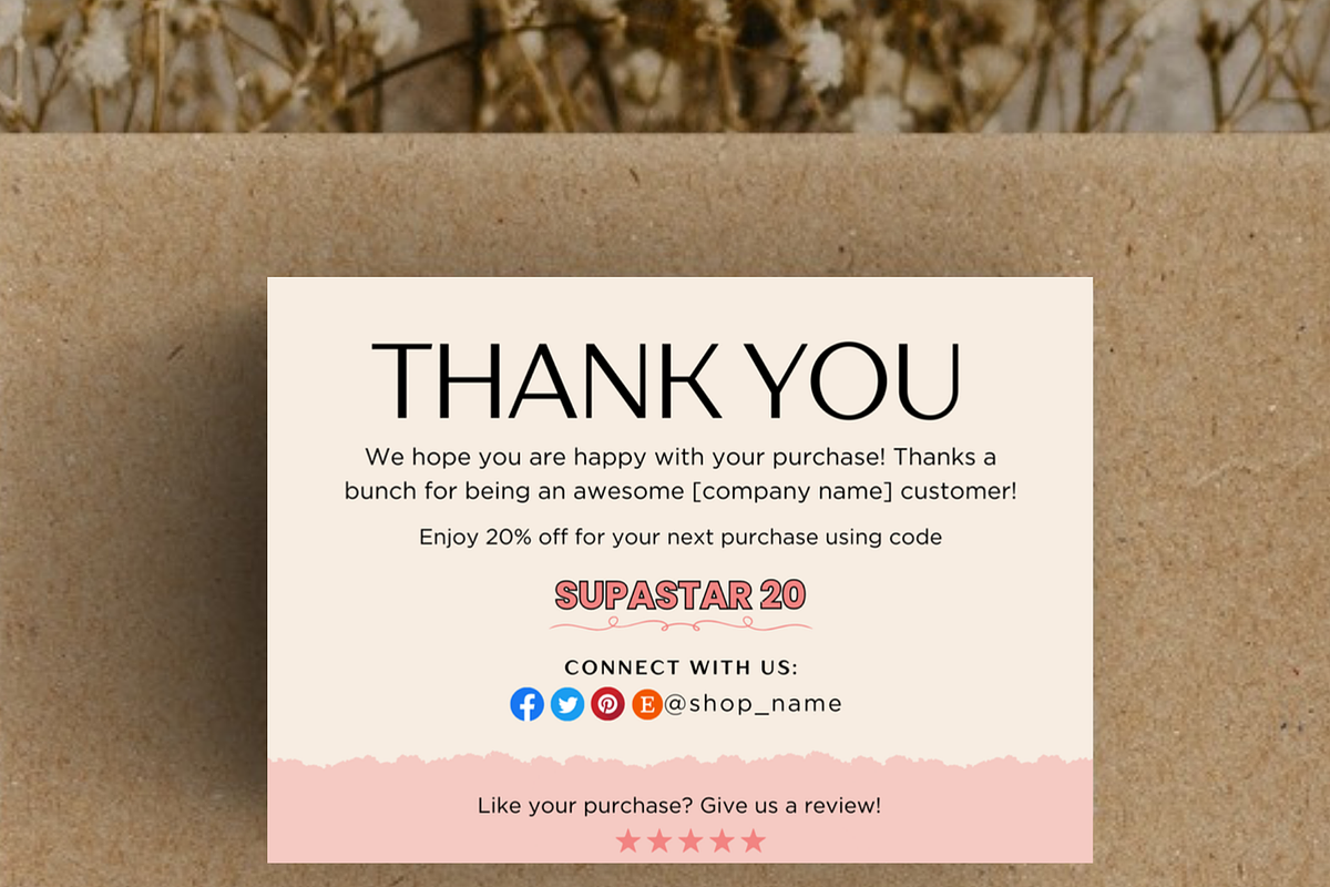 Thank you card for small business, a Card Template by Elegant_Studio44 (Photo 4 of 10)
