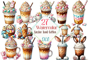 Easter Iced Coffee Sublimation, an Illustration by DreamCafeArt