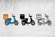 Delivery Scooter Icon Set Vector, an Outline Icon by Artonix (Thumbnail 2 of 2)
