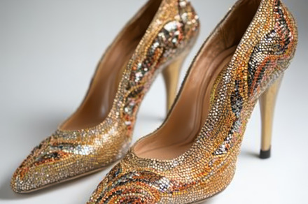 Sparkling Crystal Heels Elegant Foot, a Background Photo by Pixeness