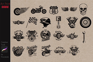 Motor Club Tattoo Stamp Skull Custom