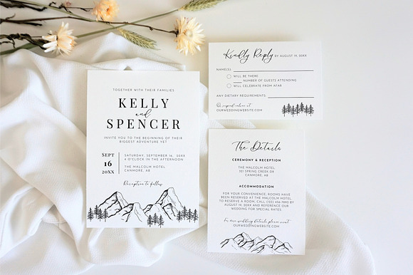 Mountain Wedding Invitation Template preview 8