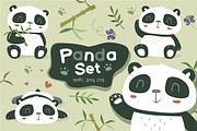 Cartoon panda set, an Animal Illustration by SunnyWS (Thumbnail 1 of 10)