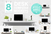 computer mockup | desk mockup bundle, a Mac Mockup by PinkJellyfish (Thumbnail 1 of 8)