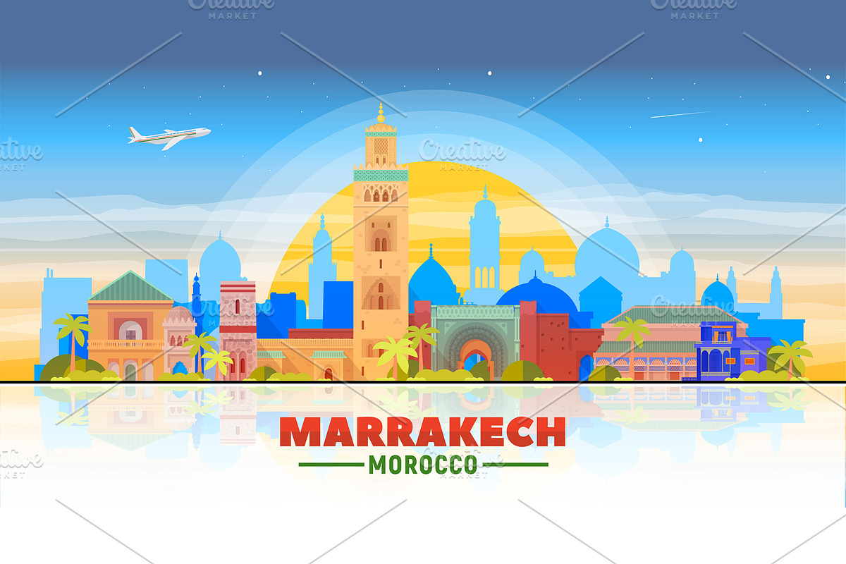 Marrakech Morocco skyline, an Illustration by Sky and glass (Photo 2 of 6)
