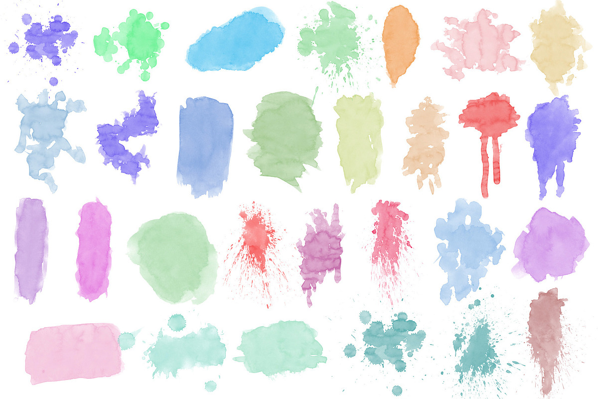 200 Watercolor Swatches Clipart, PNG, a Texture Graphic by Chipshpow Graphics (Photo 4 of 7)