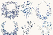 Botanical Frames Watercolor Clipart, a Decorative Illustration by SparkyDesignsUS (Thumbnail 6 of 9)