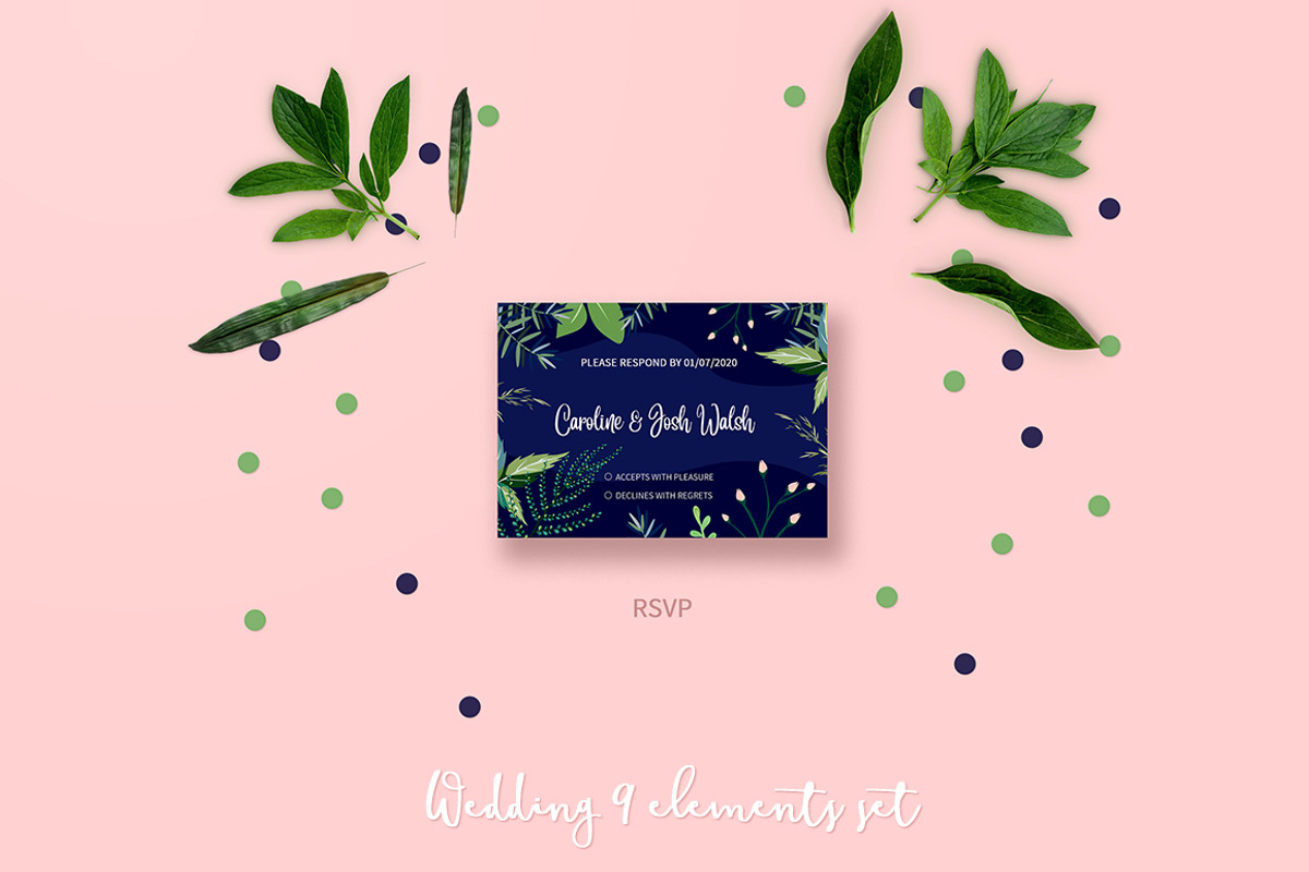 RomanticNight Wedding Invitation Set, an Invitation Template by land art (Photo 8 of 9)