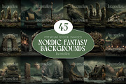 30 Nordic Fantasy Backgrounds, a Decorative Illustration by Incomelion (Thumbnail 1 of 13)