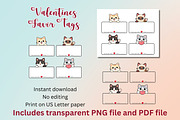 8 Valentine's Cat Favor Tags, a Print Template by Adalin Shop (Thumbnail 3 of 5)