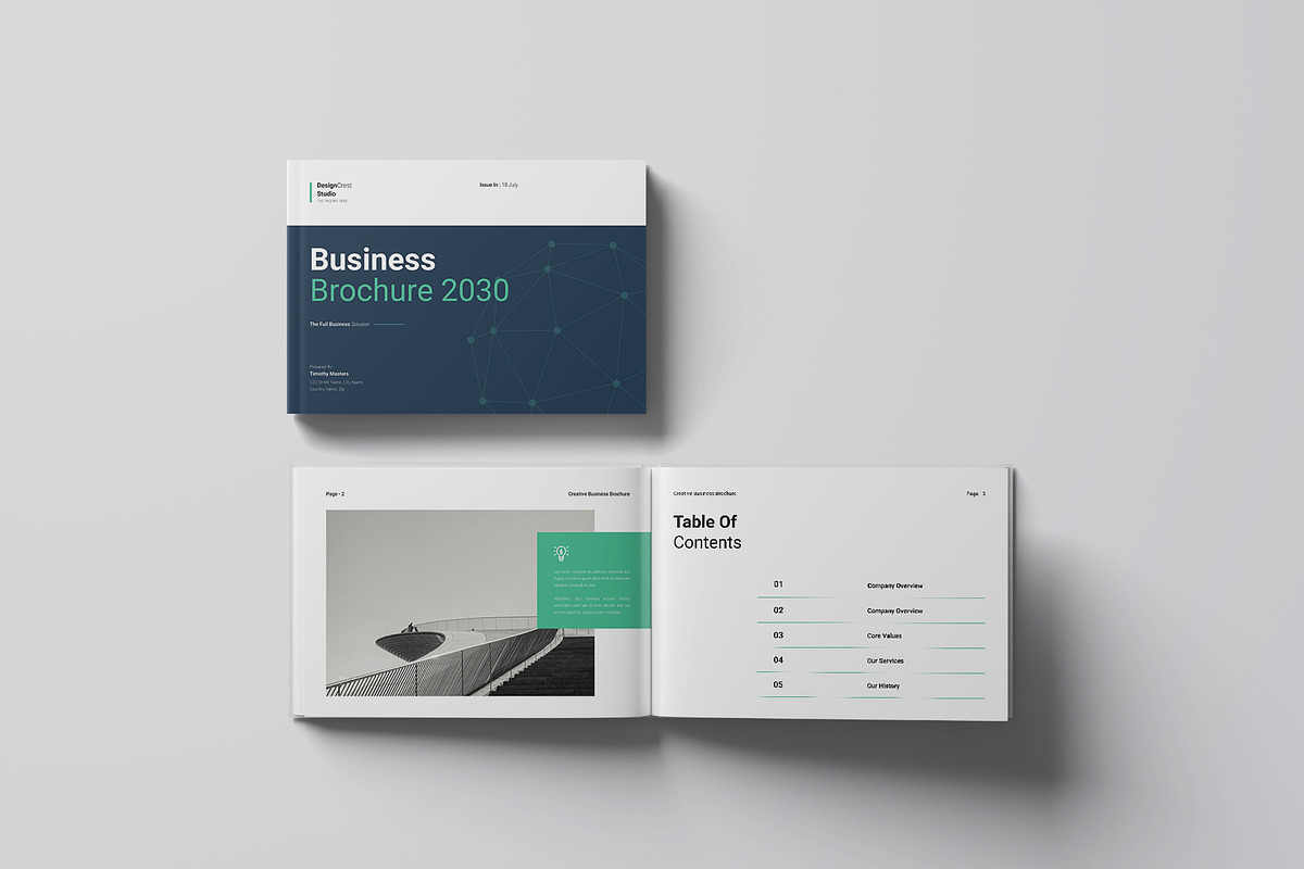 Business Brochure Template Landscape, a Brochure Template by DesignCrest (Photo 6 of 14)