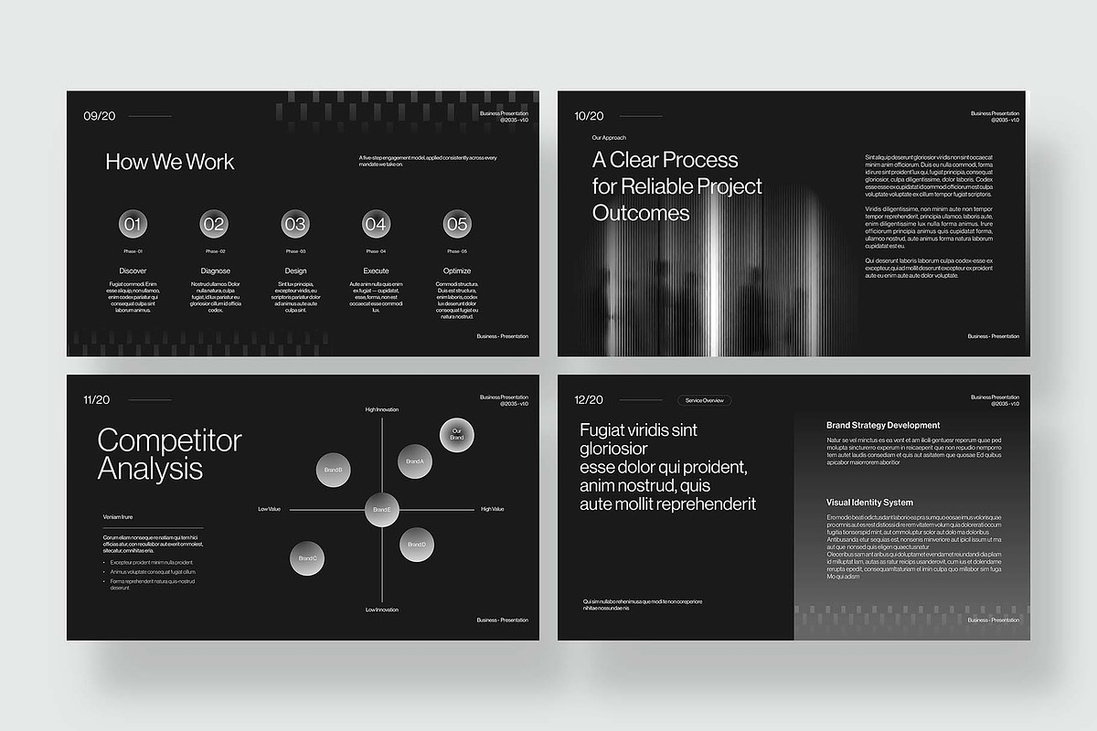 Dark Business Presentation Template, a Presentation Template by BrandPacks (Photo 4 of 7)