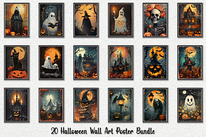 Halloween Wall Art Poster Bundle