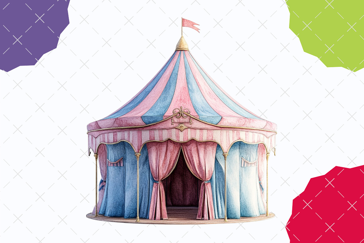 Cotton Candy Circus Pastel Carnival, an Illustration by designcity5 (Photo 4 of 5)