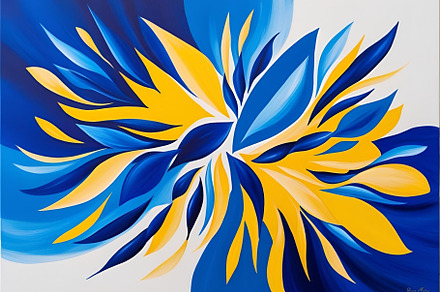 blue and yellow abstract wallpaper, a Wallpaper Photo by ComfortQ