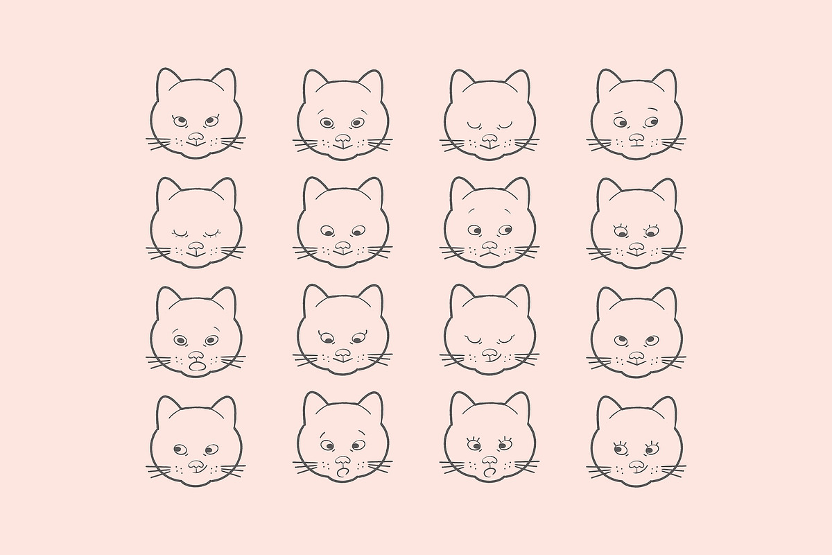 Cute cat icons for Baby gifts, an Animal Illustration by Kurakoza (Photo 4 of 8)
