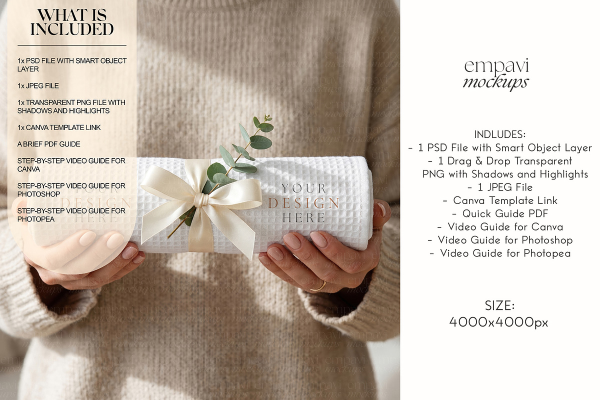 Waffle Towel Mockup, a Household Mockup by EmpaviMockups (Photo 2 of 6)