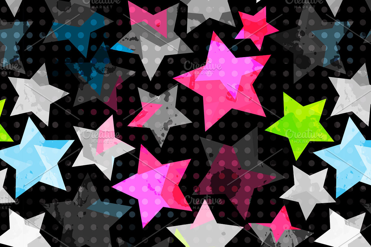 Star Seamless Patterns, a Pattern Graphic by Gudiny (Photo 3 of 11)