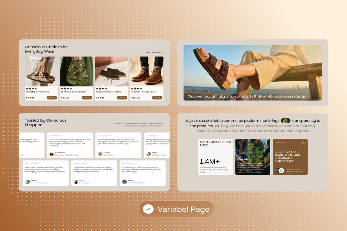 Jejak Sustainable Fashion eCommerce, an UI Kit Template by Creative Perspective (Photo 6 of 7)