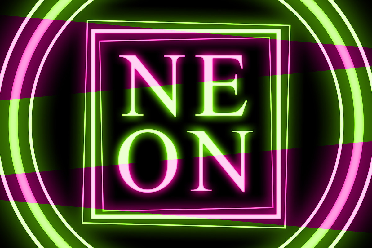 Neon Shapes & Frames, a Decorative Illustration by UoaHH (Photo 1 of 2)
