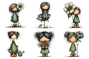 Flowers and Girls Big Clipart Bundle, an Illustration by Daily.Designs (Thumbnail 2 of 5)