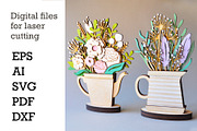 Flower svg laser cut files plant svg, an Object Graphic by HelloWood (Thumbnail 1 of 3)