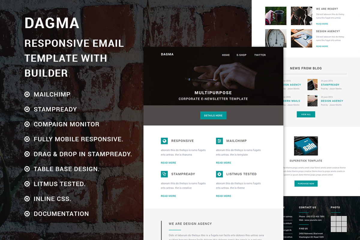 Dagma - Responsive email template, an Email Template by QuickArtisan