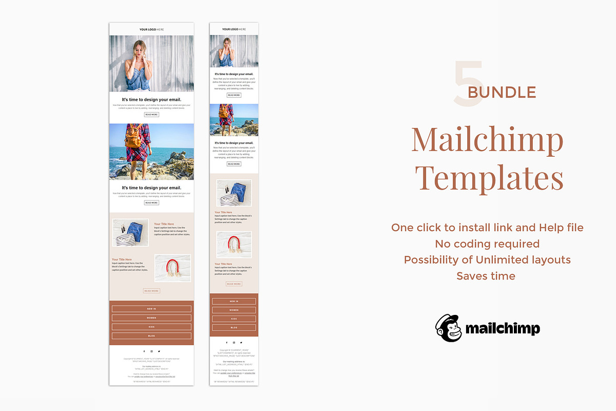 5 Mailchimp Email Templates, an Email Template by Kala and Hansuja Studio (Photo 5 of 7)