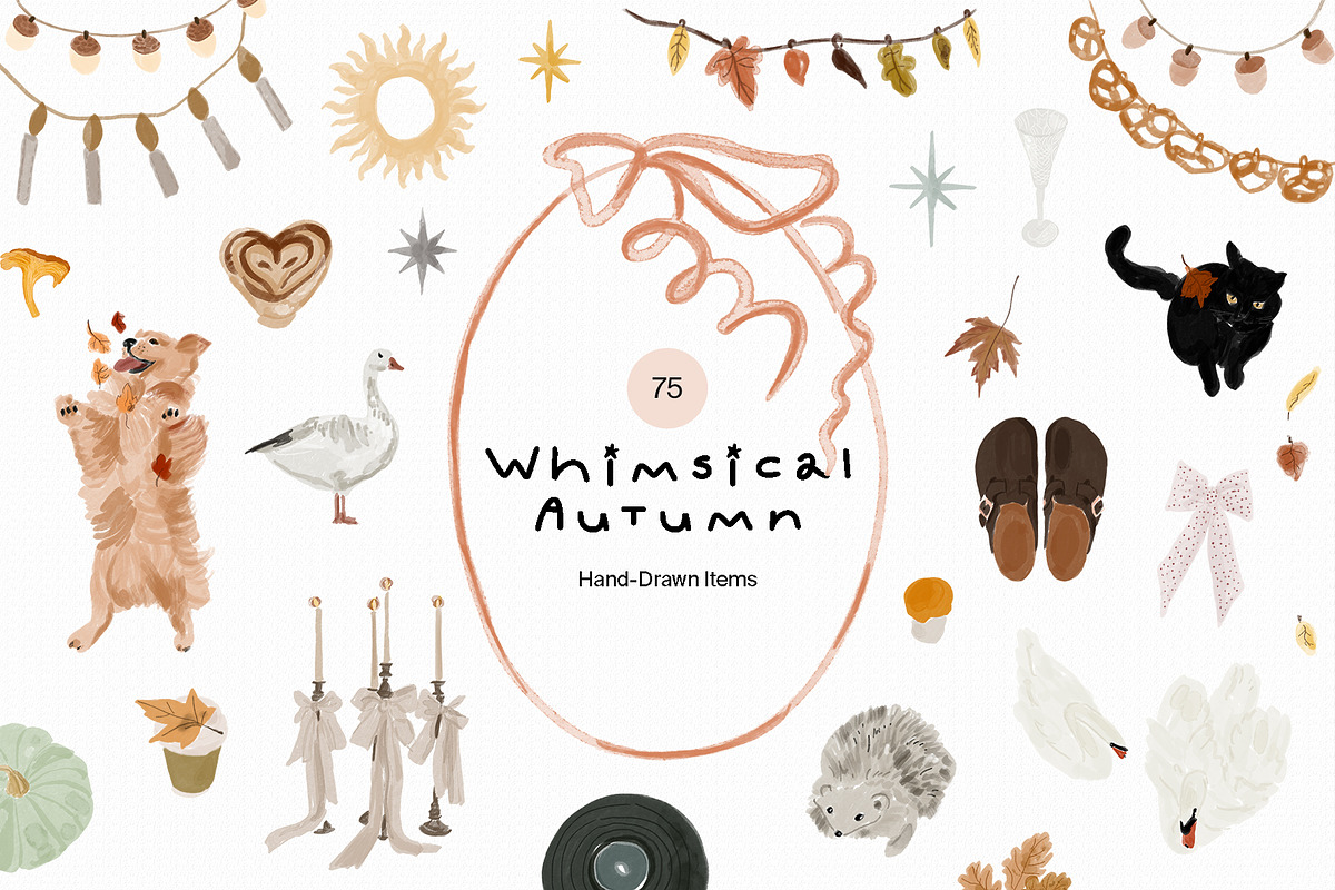 Whimsical Autumn: Hand-Drawn Items, an Object Graphic by divanovskaya_nv (Photo 1 of 12)