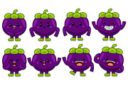 Mangosteen Mascot Vector Pack, an Illustration by MEDZ (Thumbnail 1 of 5)