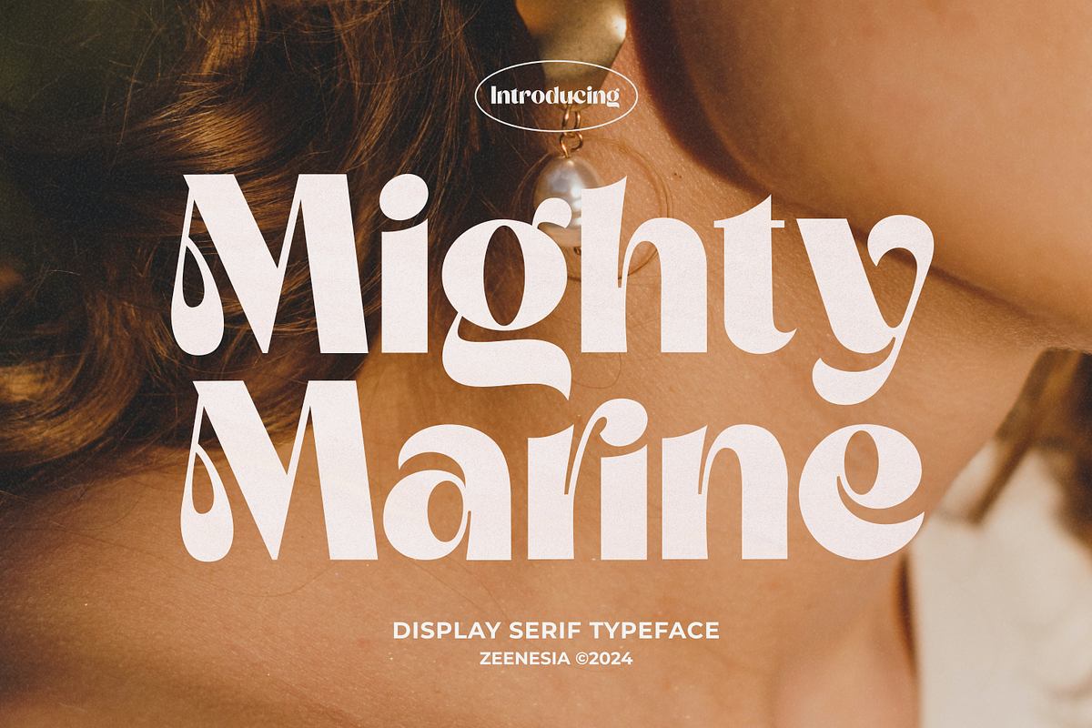 Mighty Marine, a Sans Serif Font by zeenesia (Photo 1 of 24)