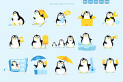 Cute Penguin Illustrations, an Illustration by Ilia Design (Thumbnail 5 of 6)