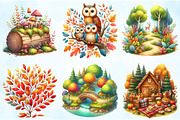 Fall in the Forest Watercolor PNG, an Illustration by Craft Nest (Thumbnail 2 of 5)