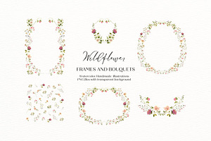 Wildflowers boho clipart