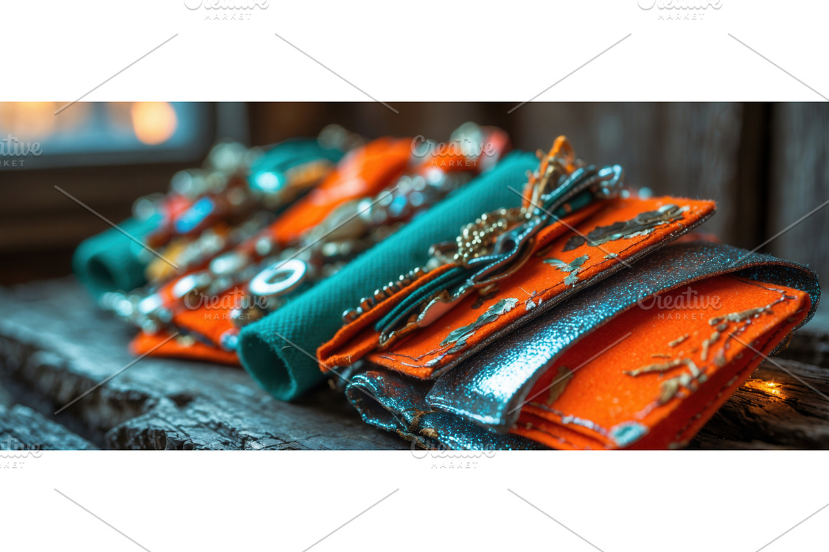 Close-up of colorful handmade fabric, an Illustration by tilialucida