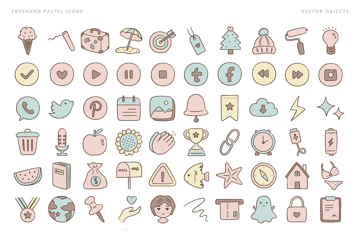 158 freehand pastel icons, an Outline Icon by Pinkbrush (Photo 3 of 6)